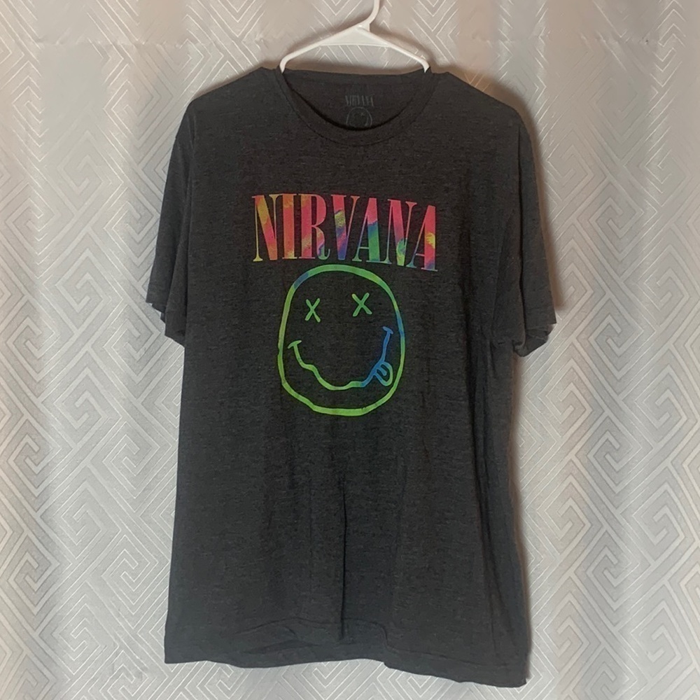 Nirvana Neon Smiley Face Short Sleeved Tee Women’s Size XL